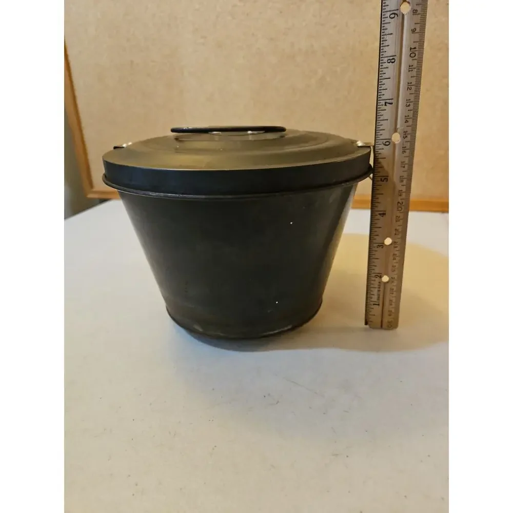 Vintage Primitive Metal Baking Mold with Lid Farmhouse Kitchen Decor